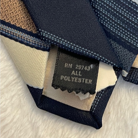 Classic Striped Navy and Brown Tie - Picture 6 of 6